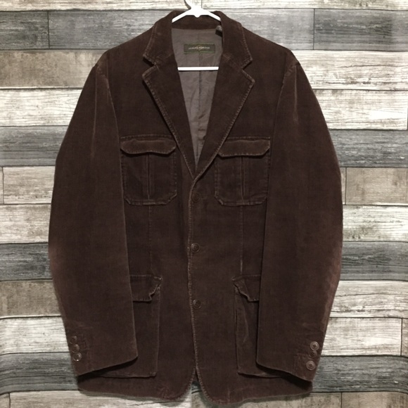 Joseph Abboud Corduroy Blazer Jacket Men’s M Brown Cotton Blend 3 Button - Picture 4 of 9